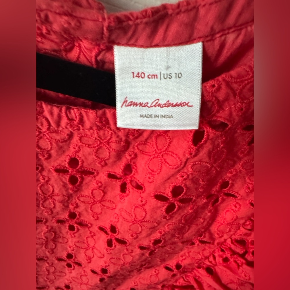 Hanna Andersson Tomato Red Eyelet Dress - Picture 4 of 4